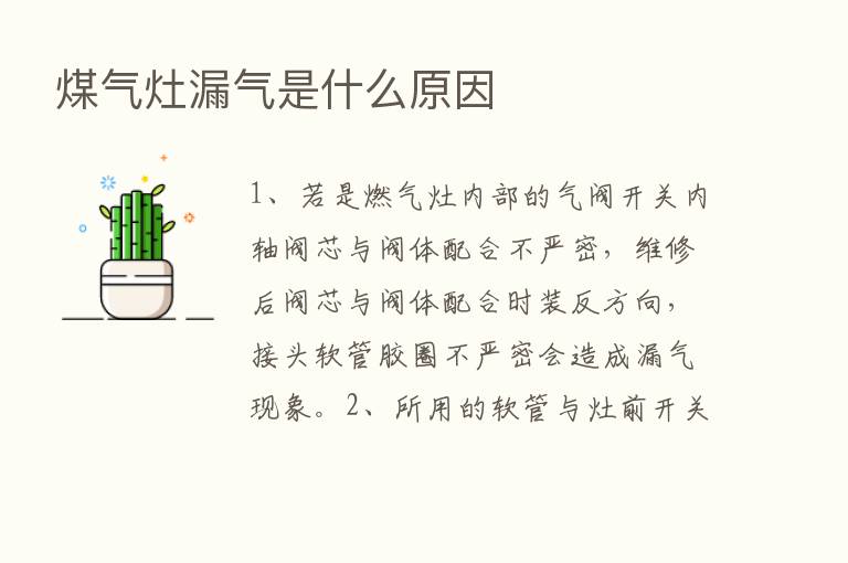 煤气灶漏气是什么原因