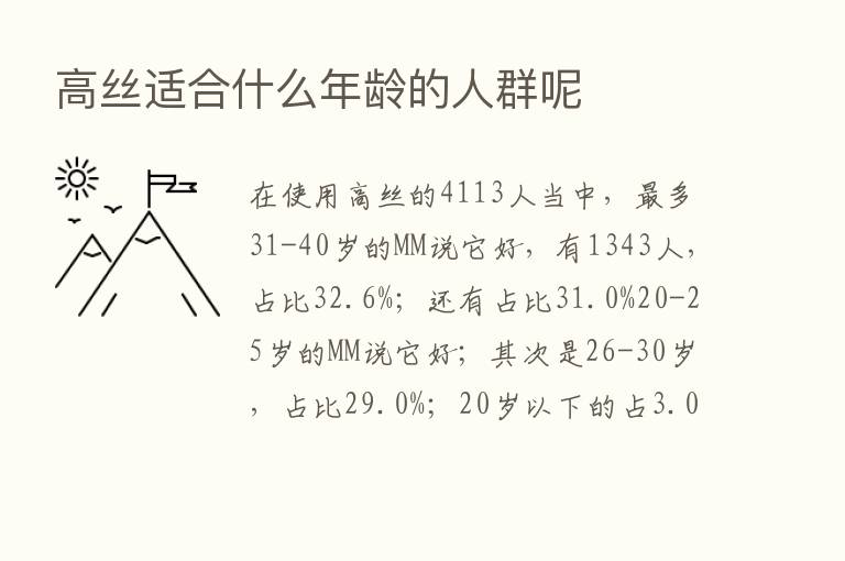 高丝适合什么年龄的人群呢