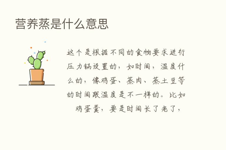 营养蒸是什么意思