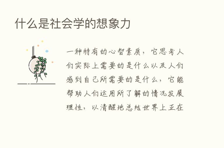 什么是社会学的想象力