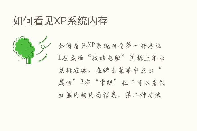 如何看见XP系统内存