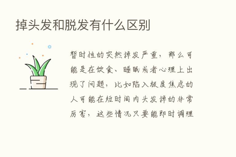 掉头发和脱发有什么区别