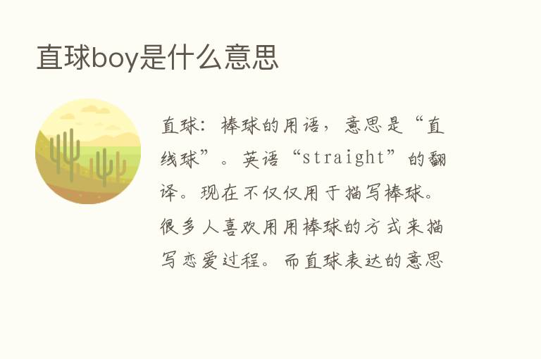 直球boy是什么意思