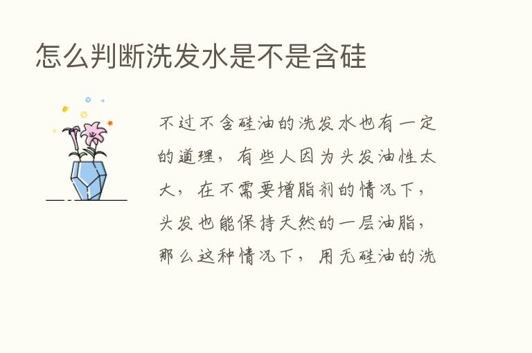 怎么判断洗发水是不是含硅