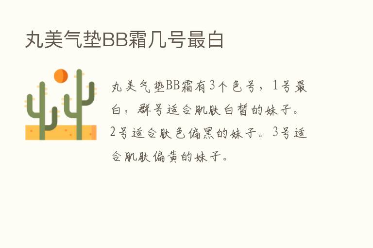 丸美气垫BB霜几号   白