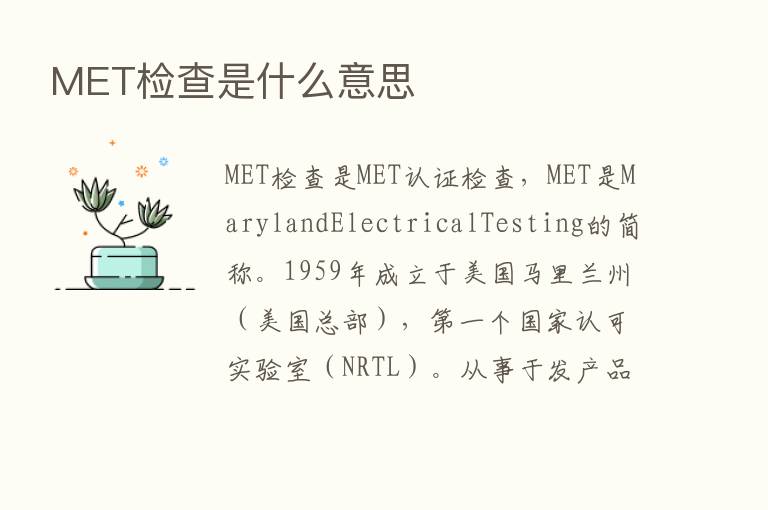 MET检查是什么意思