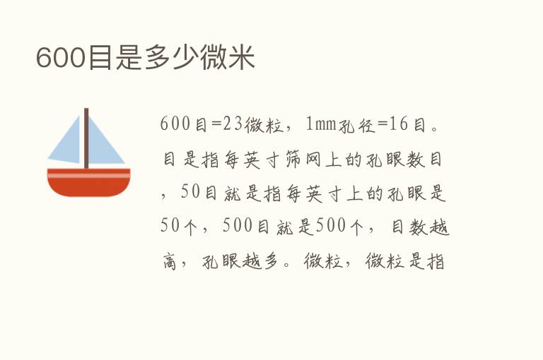 600目是多少微米