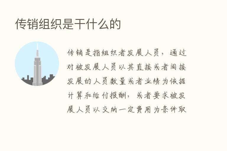 传销组织是干什么的