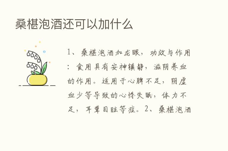 桑椹泡酒还可以加什么