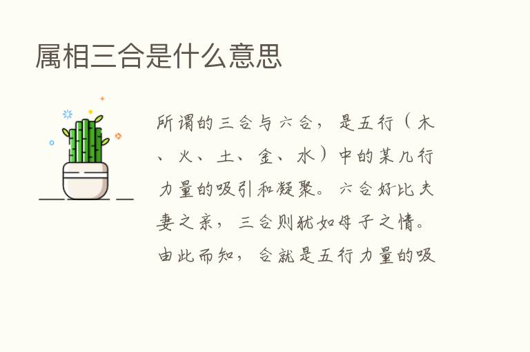 属相三合是什么意思