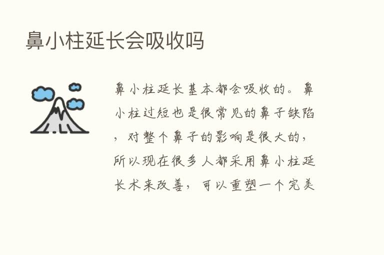 鼻小柱延长会吸收吗