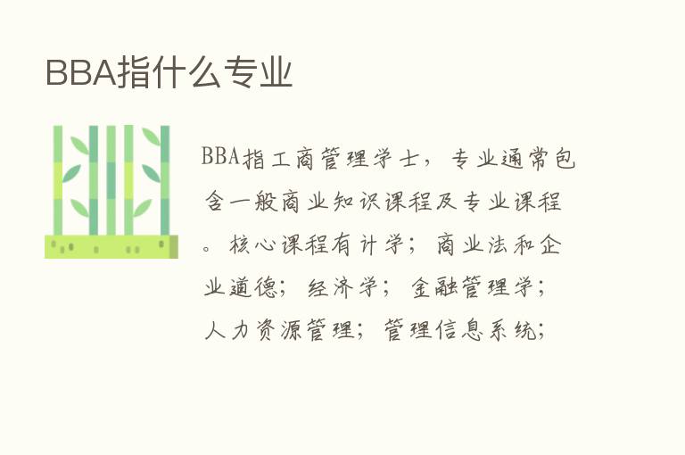 BBA指什么专业