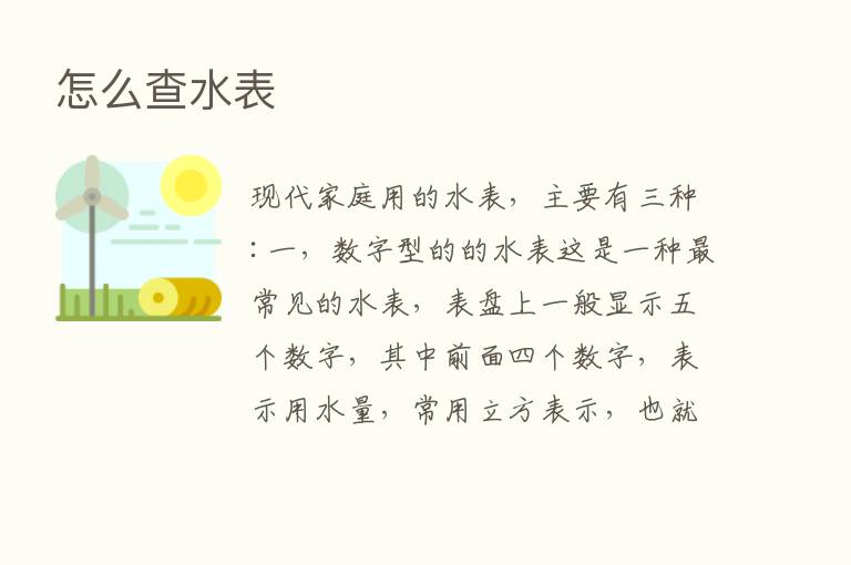 怎么查水表