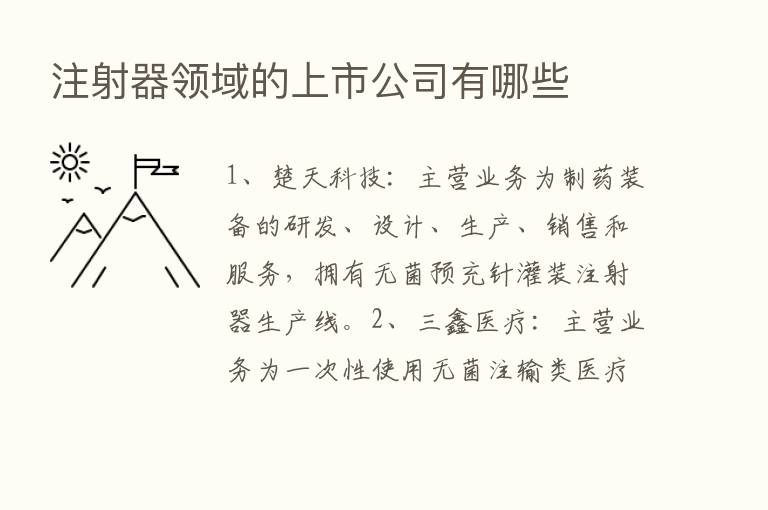 注射器领域的上市公司有哪些