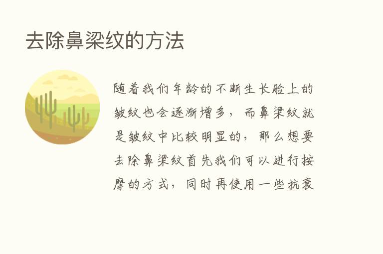 去除鼻梁纹的方法