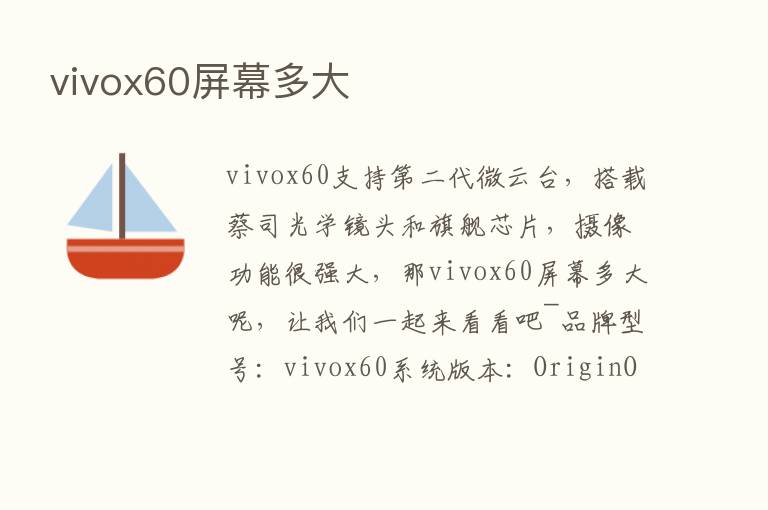 vivox60屏幕多大