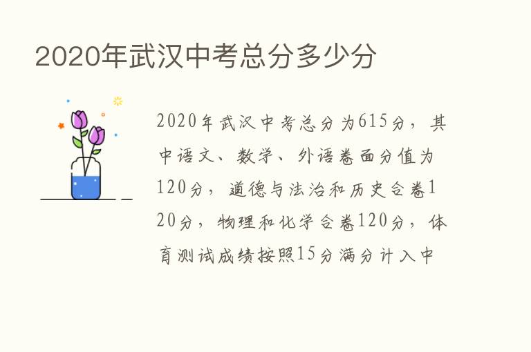 2020年武汉中考总分多少分