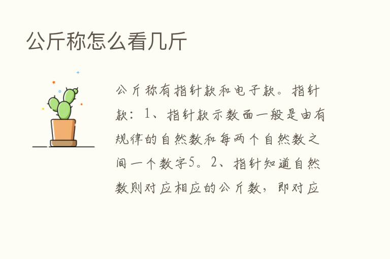 公斤称怎么看几斤