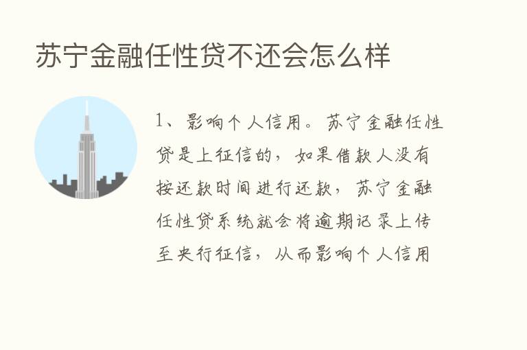 苏宁金融任性贷不还会怎么样