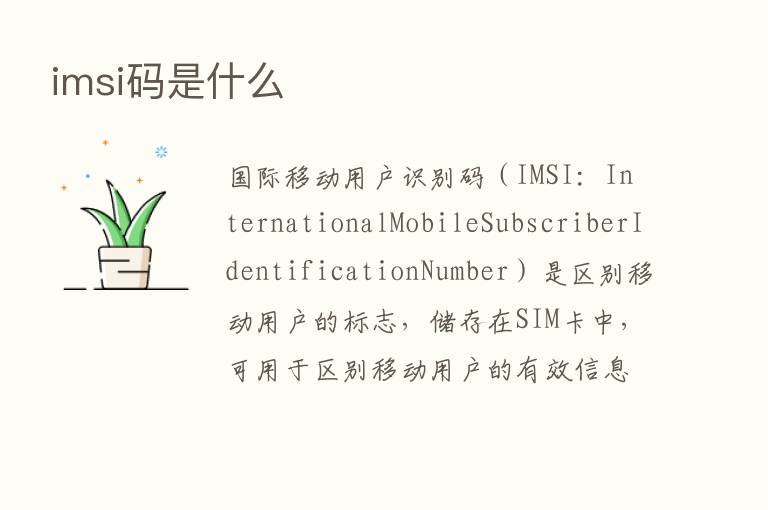 imsi码是什么