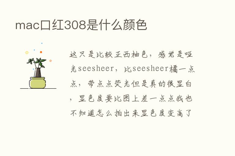 mac口红308是什么颜色