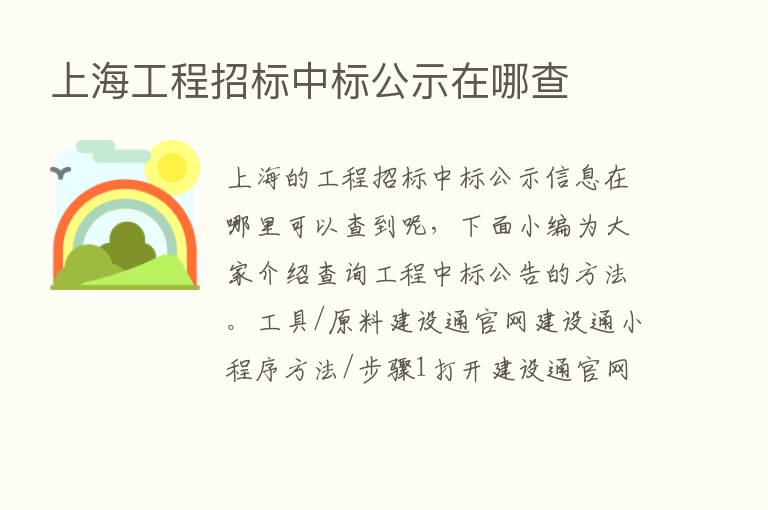 上海工程招标中标公示在哪查