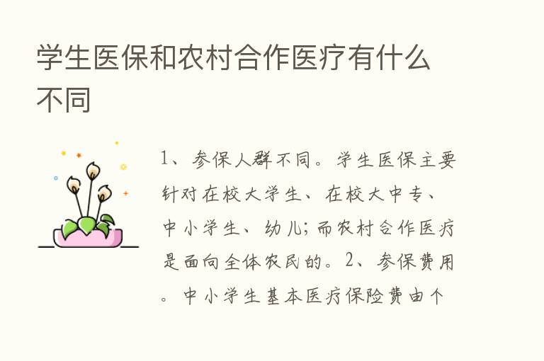 学生医保和农村合作医疗有什么不同