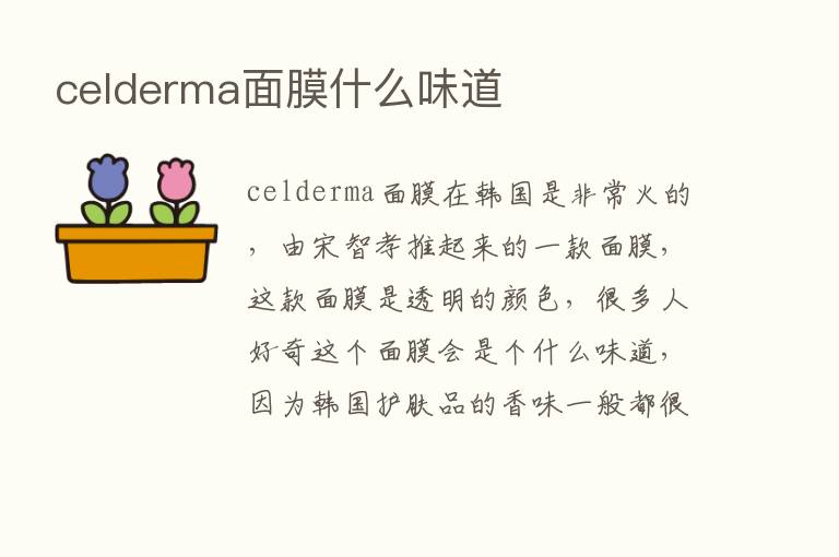 celderma面膜什么味道