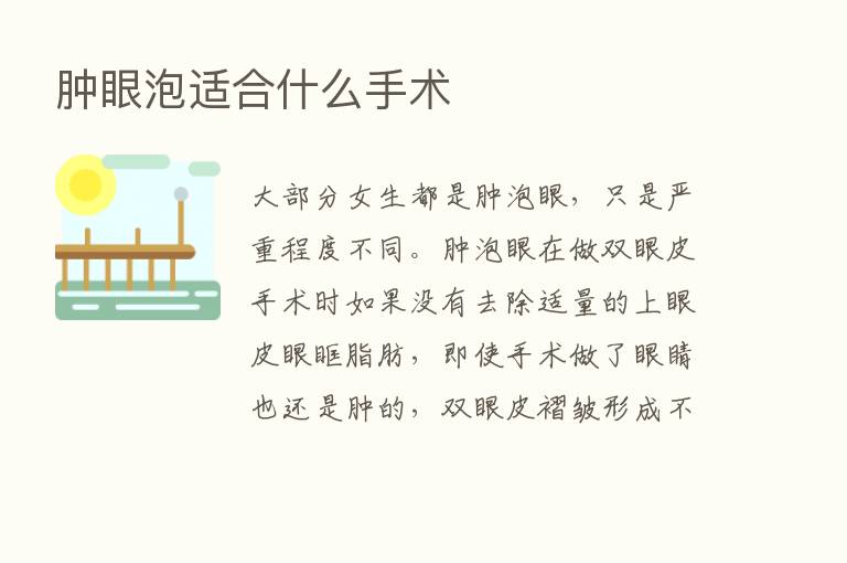 肿眼泡适合什么手术