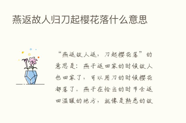 燕返故人归刀起樱花落什么意思