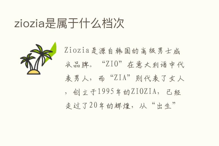 ziozia是属于什么档次