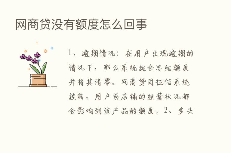 网商贷没有额度怎么回事