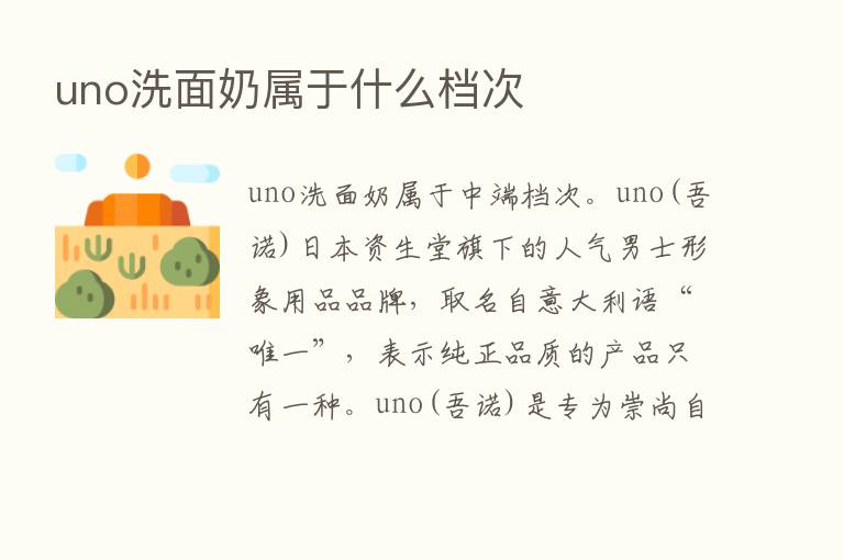 uno洗面奶属于什么档次