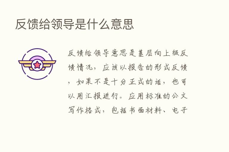 反馈给领导是什么意思