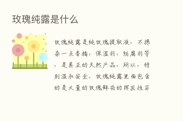 玫瑰纯露是什么