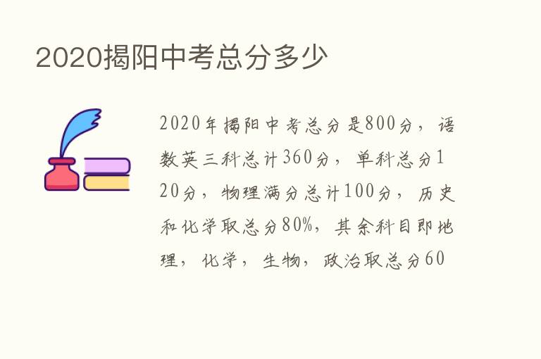 2020揭阳中考总分多少