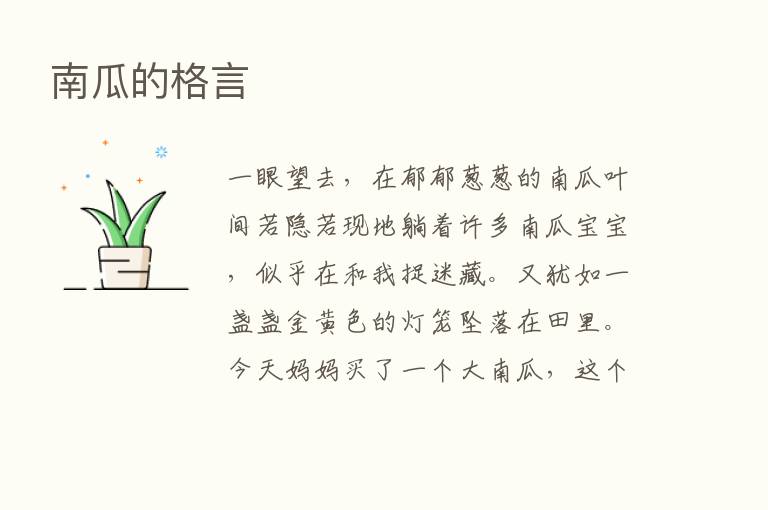 南瓜的格言