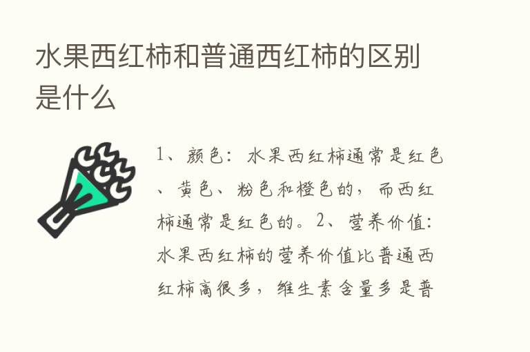 水果西红柿和普通西红柿的区别是什么