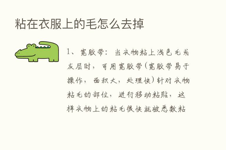 粘在衣服上的毛怎么去掉