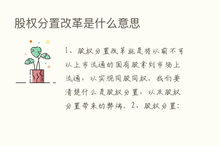 股权分置改革是什么意思