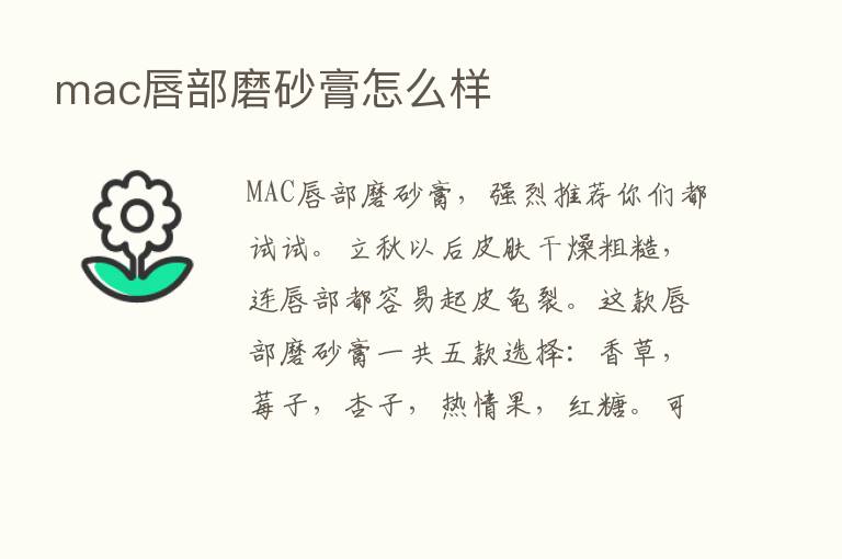 mac唇部磨砂膏怎么样