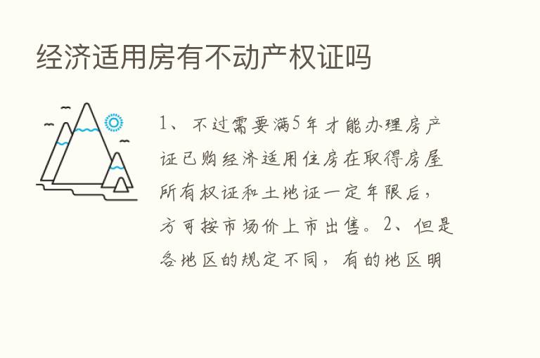 经济适用房有不动产权证吗