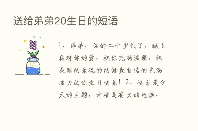 送给弟弟20生日的短语