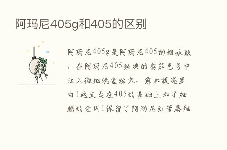 阿玛尼405g和405的区别