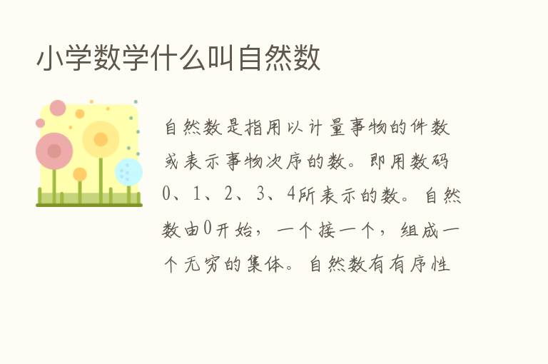 小学数学什么叫自然数