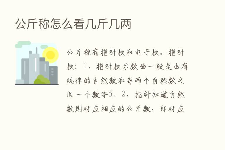 公斤称怎么看几斤几两