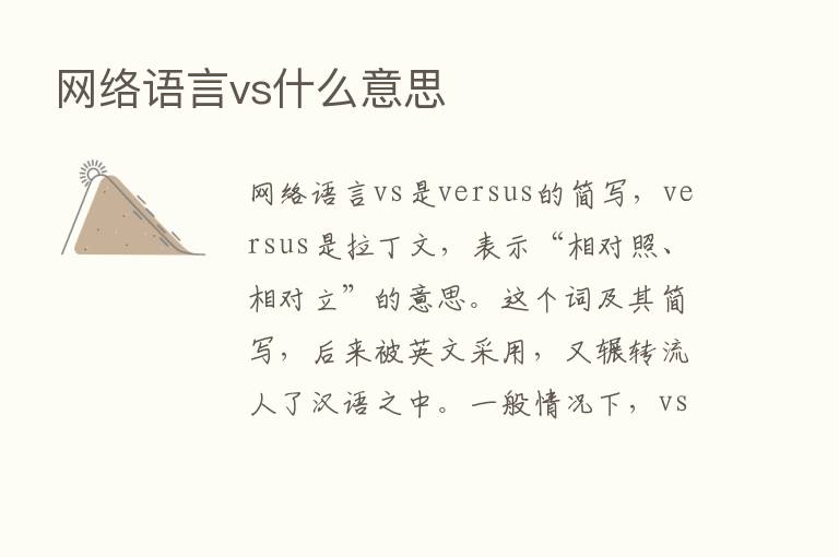 网络语言vs什么意思