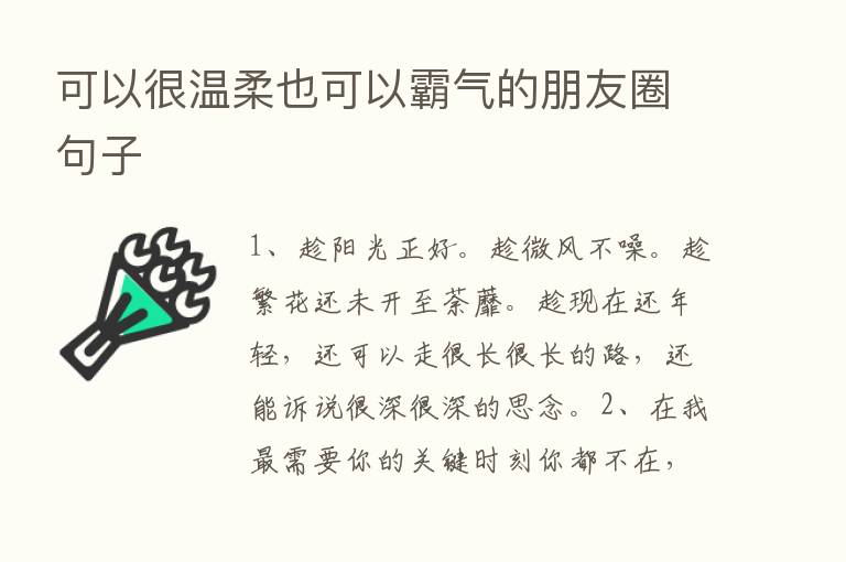 可以很温柔也可以霸气的朋友圈句子