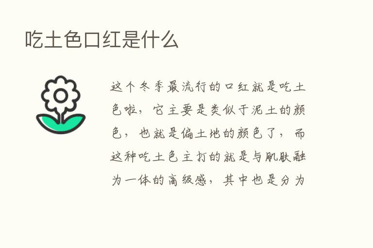 吃土色口红是什么