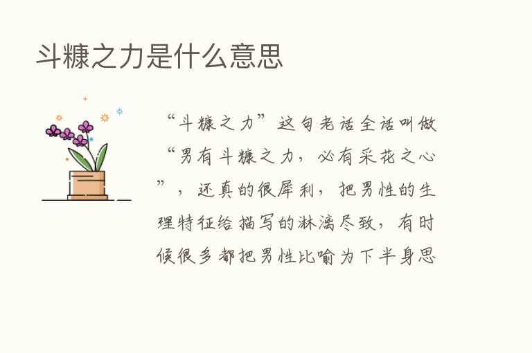 斗糠之力是什么意思